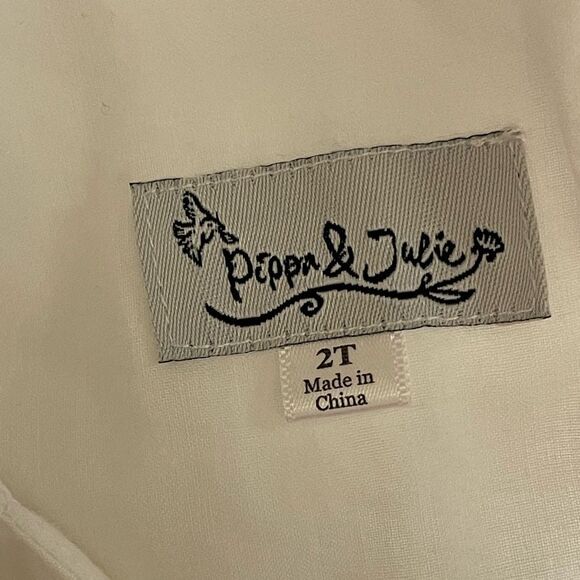 Pippa & Julie Floral Embroidered White Kids Dress - Picture 5 of 6